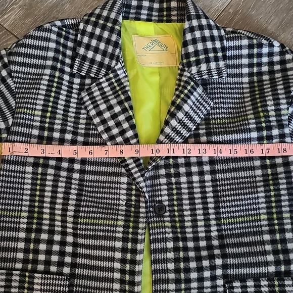 Thereabouts Women's Plaid Black, Gray, and Green Classic Peacoat - Picture 15 of 16